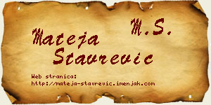 Mateja Stavrević vizit kartica